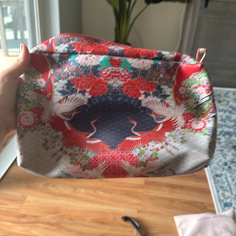 Camilla Red and Black Floral Cosmetic Bag